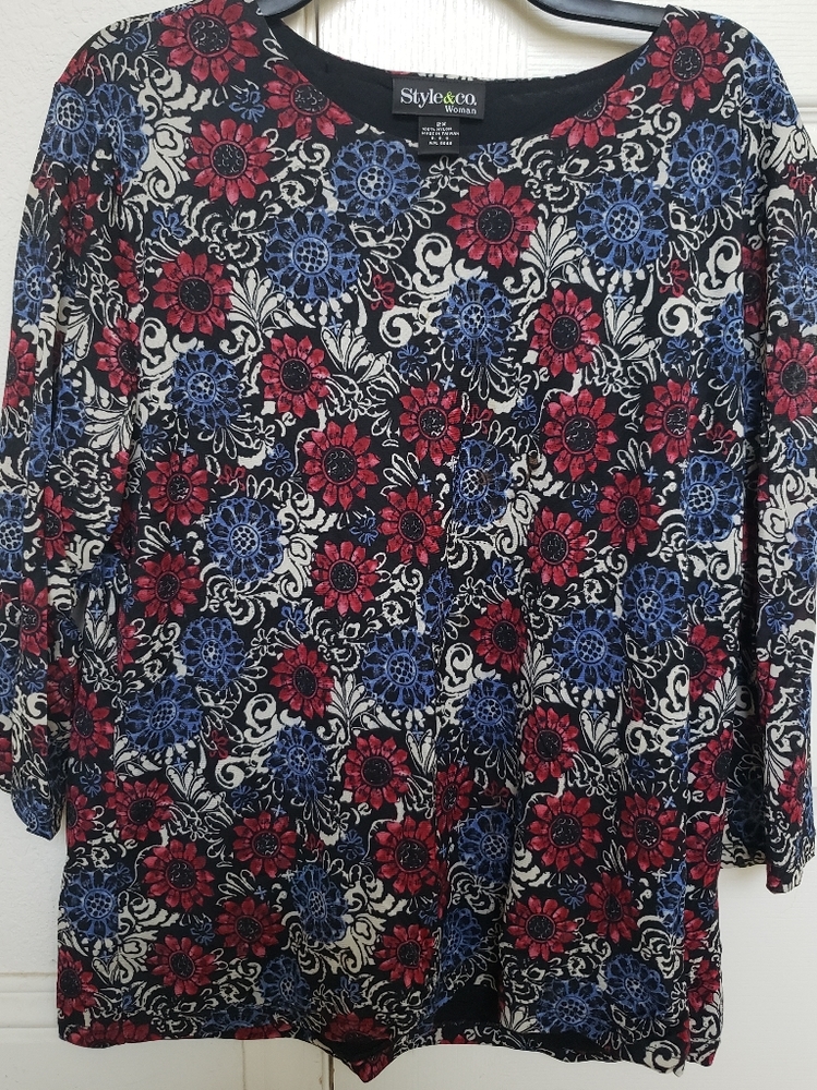 Style & Co Woman Floral Motif Blouse Top